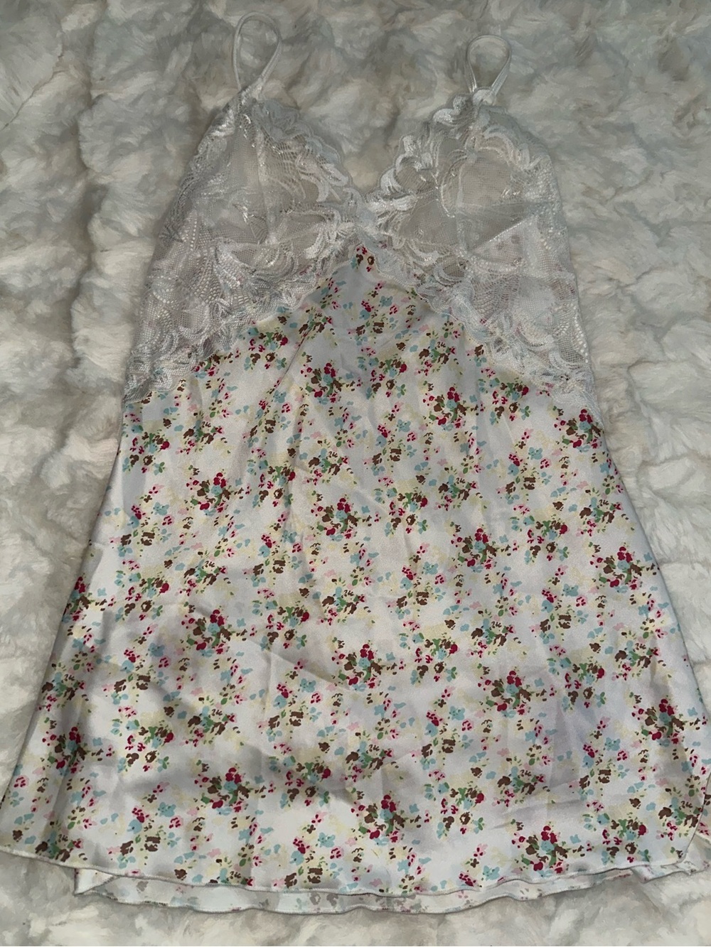 Dolls Dainty Slip Dress- Floral White Lace Essential Stylish Trim- Women’s